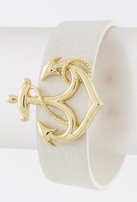 White Anchor Wrap Bracelet - My Jewel Candy - 1