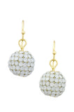 Cream Dangle Disco Ball Earrings - My Jewel Candy - 6